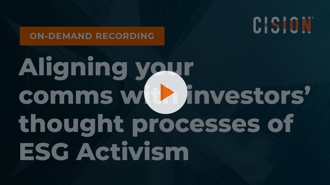 [On-demand Webinar] Aligning your comms with investors' thought processes of ESG activism